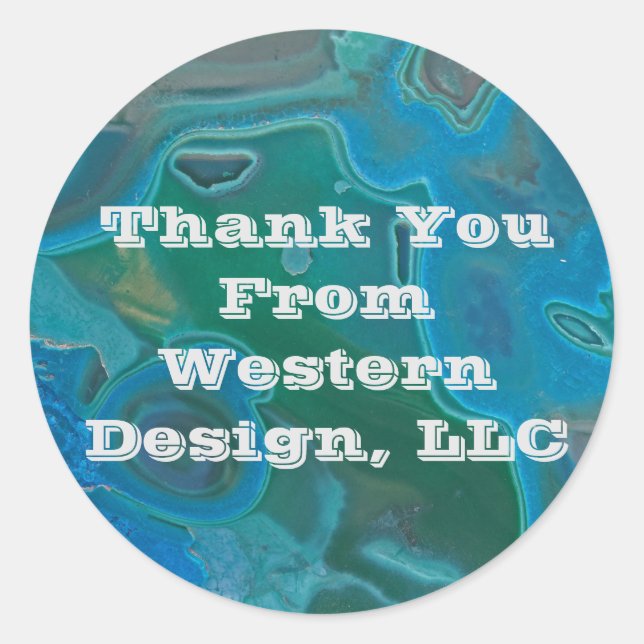 Professional Gemstone Photo Business Thank You Classic Round Sticker (Front)