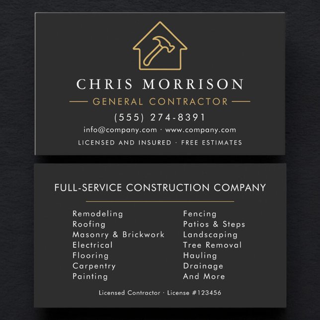Professional General Contractor  Business Card (Creator Uploaded)