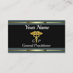 Professional General Practitioner Gold and Black Business Card