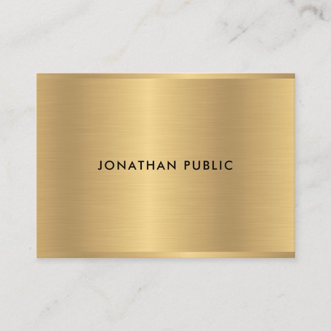 Professional Glamour Gold Template Elegant Modern Business Card (Front)