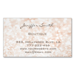 Professional glamourous elegant chic bokeh sparkle 	Magnetic business card