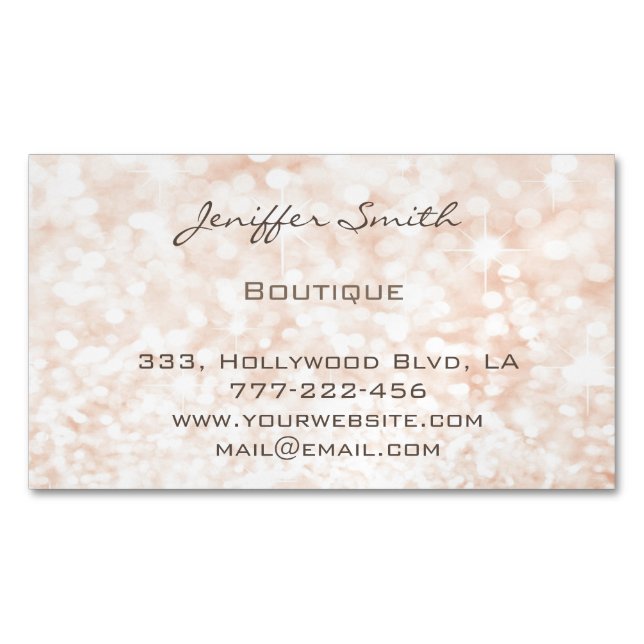 Professional glamourous elegant chic bokeh sparkle 	Magnetic business card (Front)