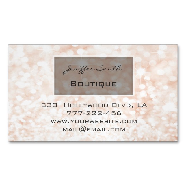 Professional glamourous elegant chic glittery 	Magnetic business card (Front)