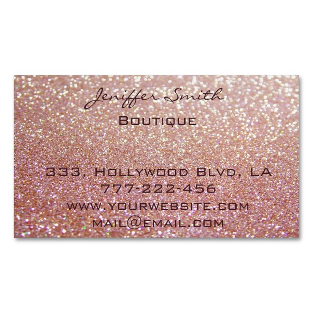 Professional glamourous elegant glittery 	Magnetic business card (Front)