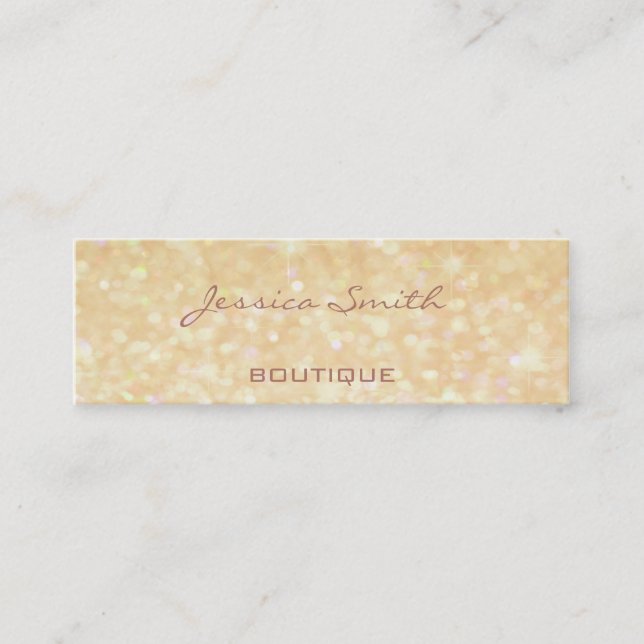 Professional glamourous modern elegant plain bokeh mini business card (Front)
