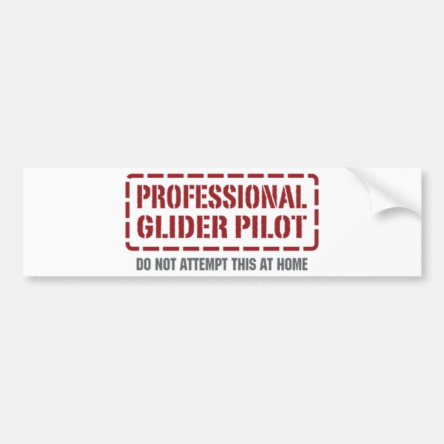 Professional Glider Pilot Bumper Sticker (Front)