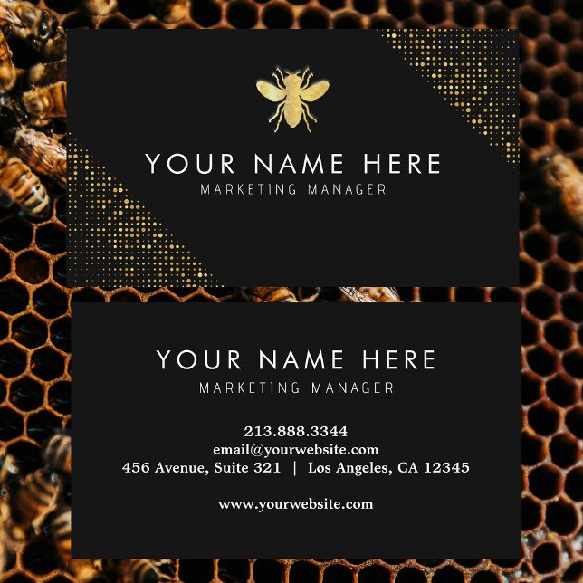professional glitter Bee BeeKeeper Honey          Business Card (Creator Uploaded)