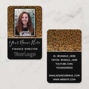 Professional Glitter Photo Custom Business Logo Card