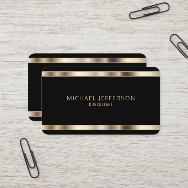 Professional Gold and Black  Business Card (Front/Back In Situ)