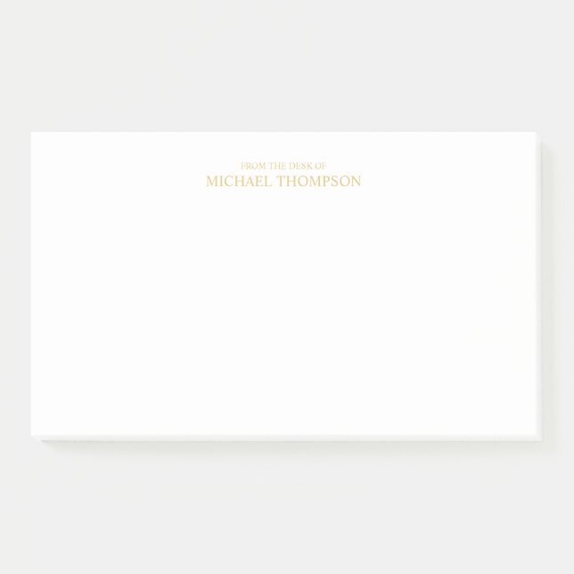 Professional Gold and White Post-it Notes (Front)
