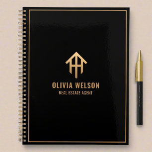 Professional Gold & Black Real Estate Broker 2024 Planner