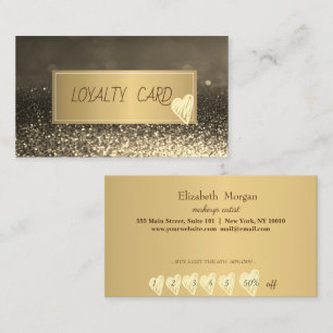 Professional Gold Bokeh,Frame,Gold Hearts Loyalty Card