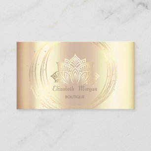 Professional Gold Circles Gold Lotus Business Card