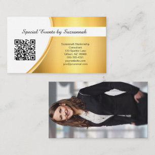 Professional Gold Custom Photo QR Code Business Card