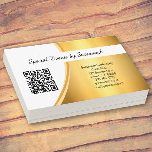 Professional Gold Flare Custom QR Code Business Card