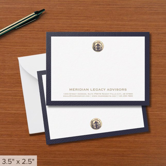 Professional Gold Logo Business Note Card (Creator Uploaded)