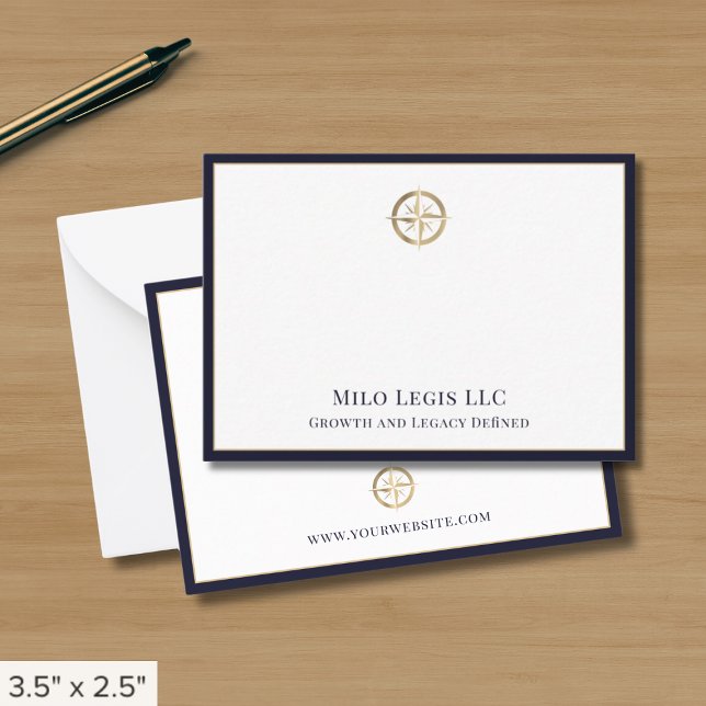 Professional Gold Logo Navy Blue Border Card (Creator Uploaded)