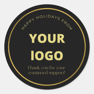 Professional Gold Logo Promotional Thank You Classic Round Sticker