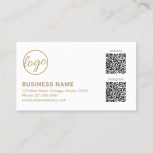 Professional Gold Logo QR Code Modern Business Card
