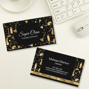 Professional Gold Maid House Cleaning Services Business Card