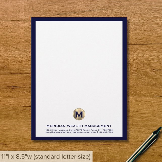 Professional Gold Monogram Letterhead (Creator Uploaded)