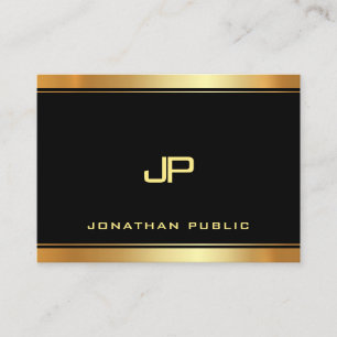 Professional Gold Monogram Template Modern Trendy Business Card