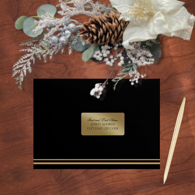Professional Gold On Black Christmas Envelope (Creator Uploaded)