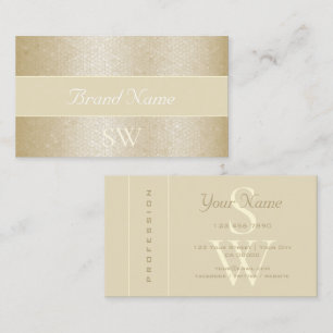 Professional Gold Pearl Shimmery Snake Monogram Business Card