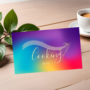 Professional,Gold Stars,Whisk,Cooking Holographic Business Card