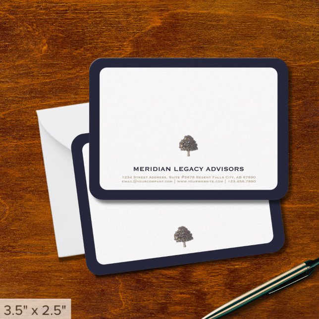 Professional Gold Tree Logo Business Note Card (Creator Uploaded)
