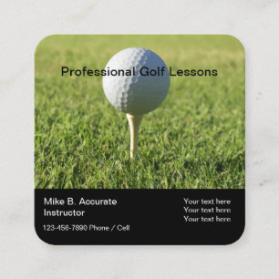 Professional Golf Lessons Square Business Card