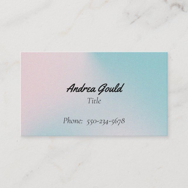 Professional Gradient Pink and Blue Business Card (Front)