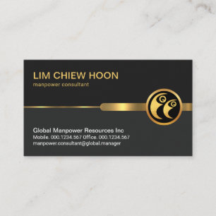 Professional Gray Layers Gold Manpower Business Card