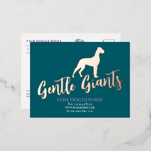 Professional Great Dane Kennel Foil Holiday Postcard