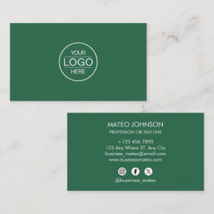 Professional Green Add your Logo Business Card