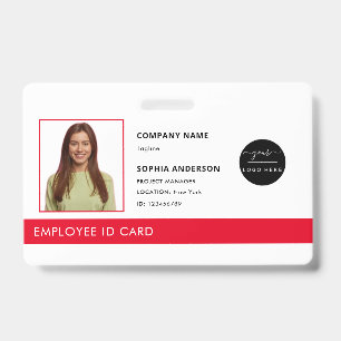 Professional Green Company Logo Employee Photo ID Badge