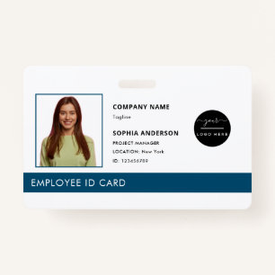 Professional Green Company Logo Employee Photo ID  ID Badge