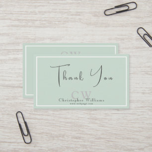 Professional Green Minimalist Thank You Card