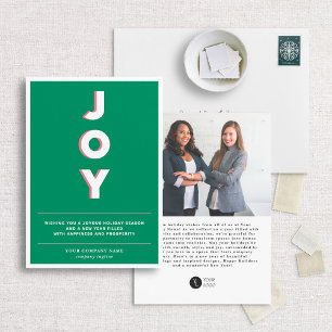 Professional Green & White Modern Corporate Holiday Card