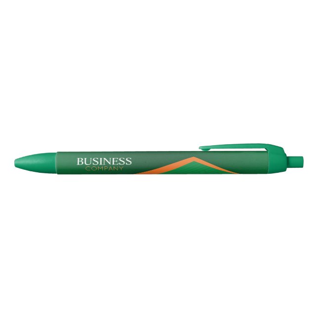 Professional Green with Orange Stripe Business Black Ink Pen (Top)