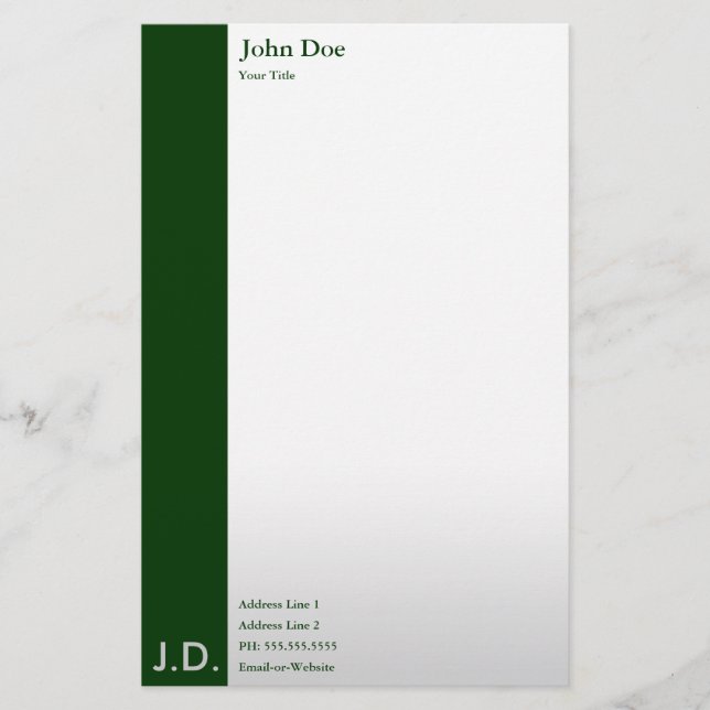 professional greens stationery (Front)