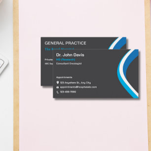 Professional Grey and Blue Modern Minimalist Business Card