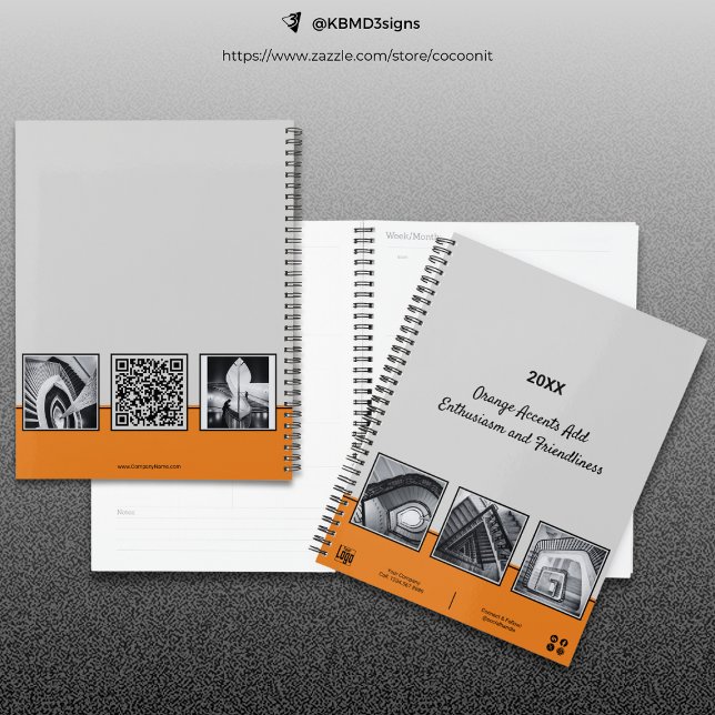 Professional Grey, Black & Orange Collage Business Planner (Professional Gray, Black & Orange Collage Business Planner)