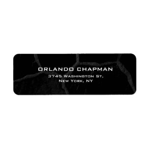 Professional Grey Black Stone Simple Plain Elegant Return Address Label
