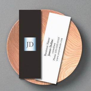 Professional Grey Blue Monogram Business Card