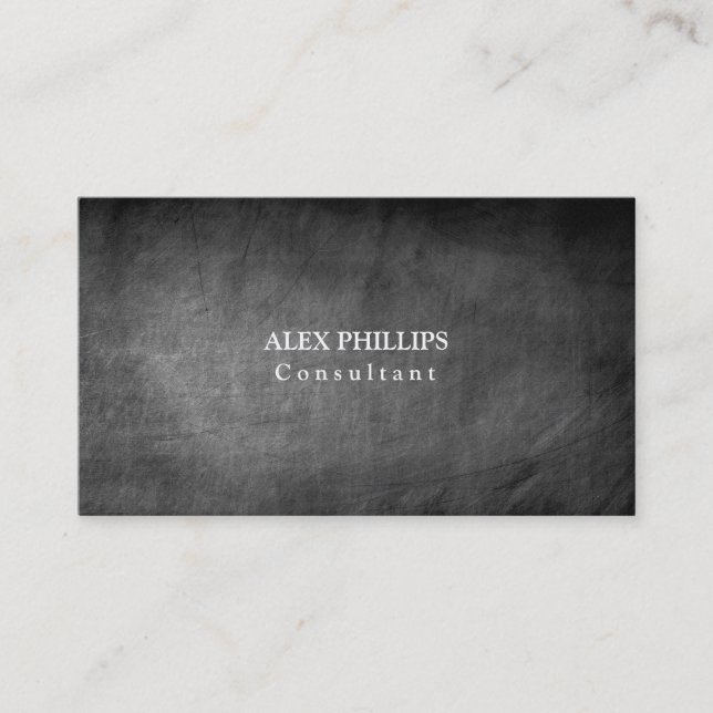 Professional Grey Chalkboard Background Original Business Card (Front)