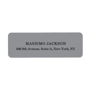 Professional grey elegant modern minimalist name return address label
