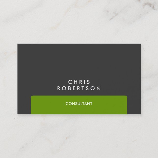 Professional Grey Green Stripe Business Card (Front)