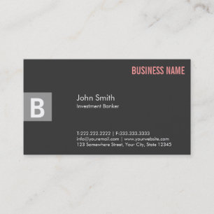 Professional Grey Investment Banker Business Card