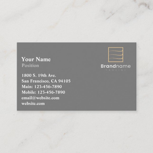 Professional Grey Logo Business Card (Front)